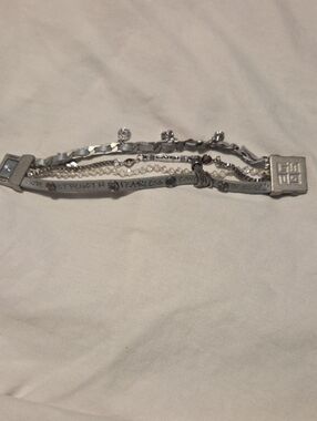 GoodWorks Silver-Tone Multi Strand Bracelet with Magnetic Logo Clasp